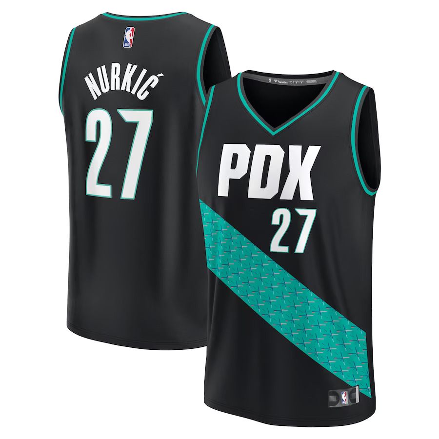 Men Portland Trail Blazers #27 Jusuf Nurkic Fanatics Branded Black City Edition 2022-23 Fastbreak NBA Jersey